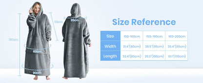 Good Nite Women Sherpa Fluffle Sweatshirt Blanket Lengthen Warm Cozy Oversized Wearable Pocket Blanket Hoodie for Adults
