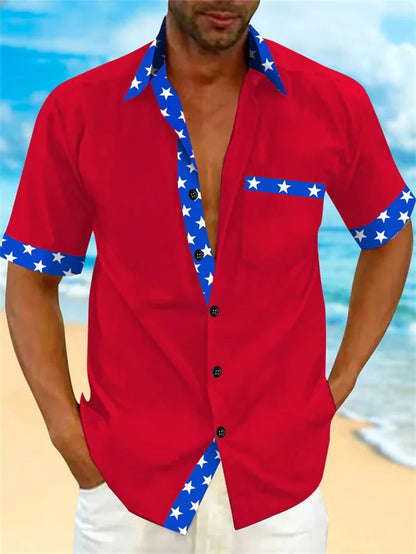 Men's Summer Hawaiian Shirt Short Sleeve 3D Printed Beach Shirt