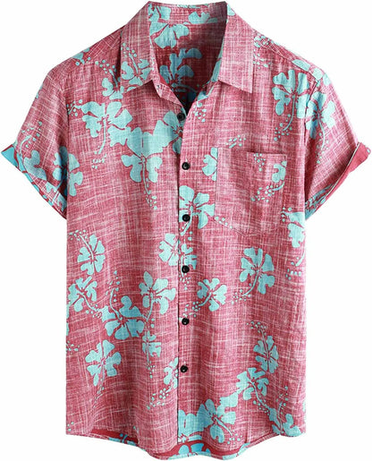 Summer Men's Hawaiian Shirt Casual Floral shirt Short sleeve single breasted beach tropical fashion oversized shirt
