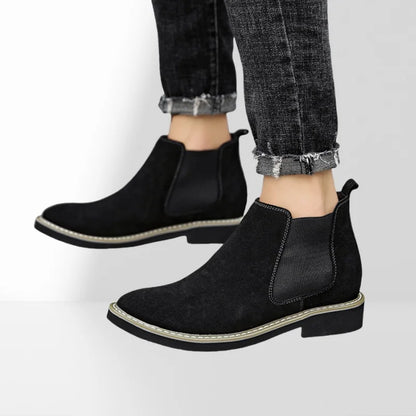Ankel Boots Men Leather Outdoor Height Increase Insole 6cm Man Elevator Shoes Plus Size 36-48