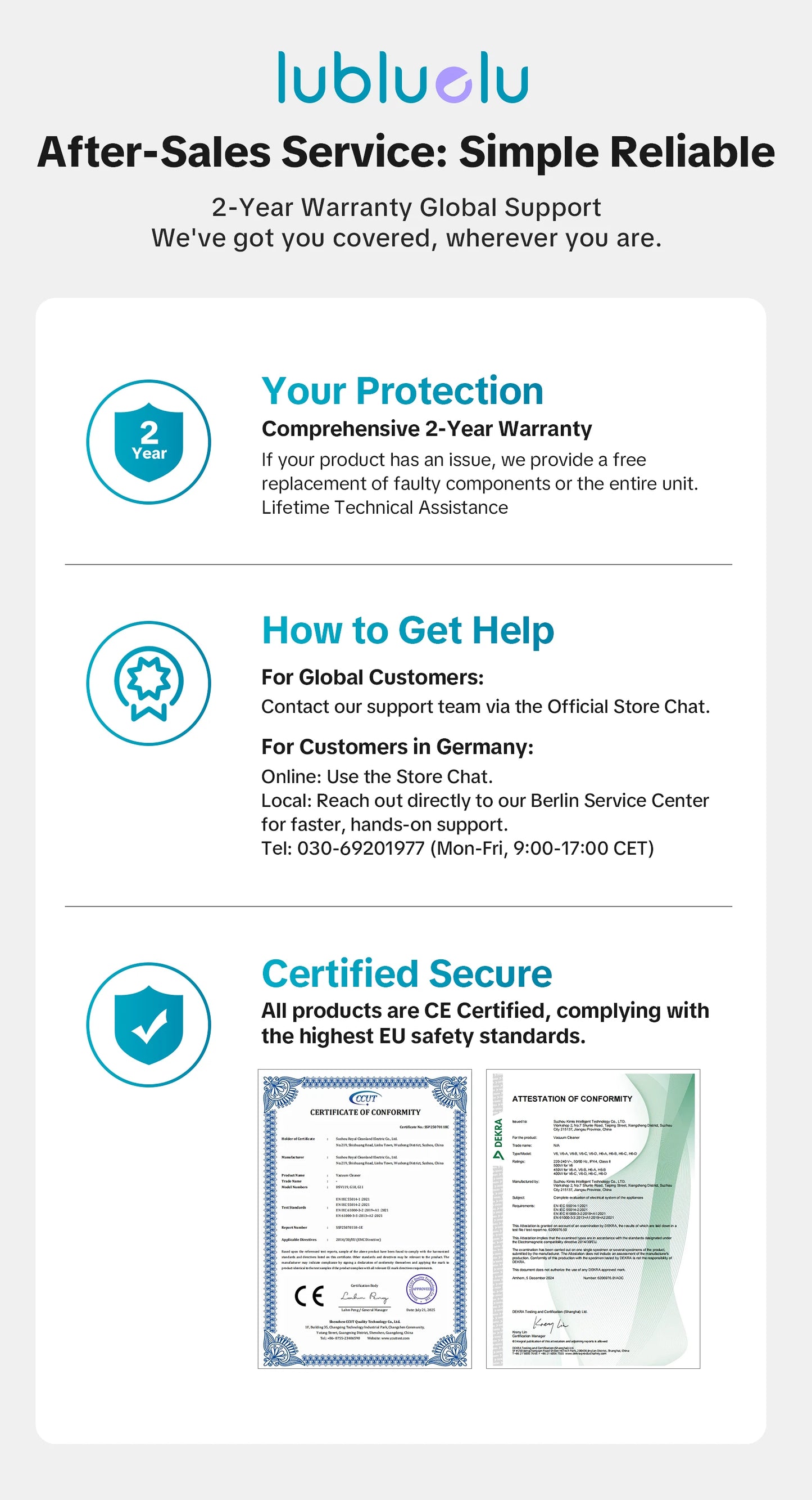 Lubluelu G11 Cordless Vacuum Cleaner 550W Powerful Suction Anti-Tangle Brush 50 Mins Runtime for Pet Hair on Hard Floor Carpet