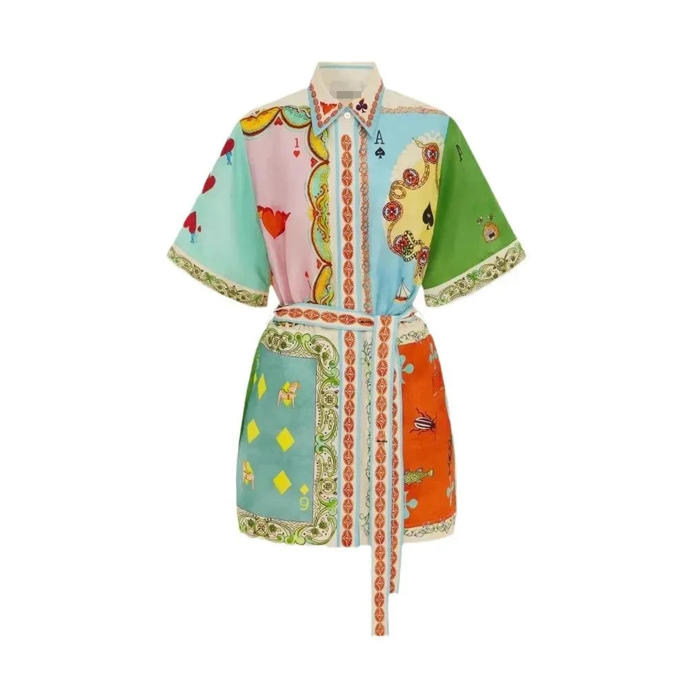 Casual Fashion Floral Print Shirt Cardigan Elegant Versatile Dress Cross-Border Hot Sale Of The Season New Independent Station W