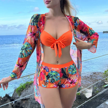 Print Separate Swimsuits Tankini Set Female Swimwear 2024 Sports Beach Wear Two-Piece Bathing Suit Pool Women Swimming Suit
