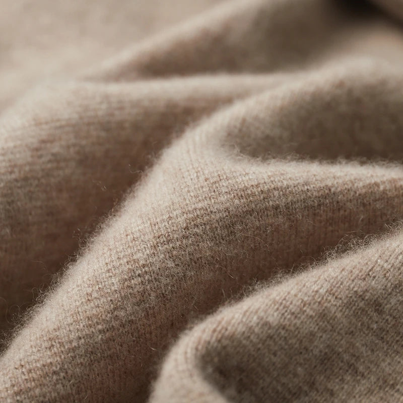 Autumn Winter New 100% Merino Wool Men's Suit Collar Knitted Cardigan Thickened Solid Color Suit Shirt Cashmere Sweater Jacket
