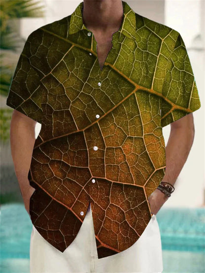 Men's Summer Hawaiian Shirt Short Sleeve 3D Printed Beach Shirt