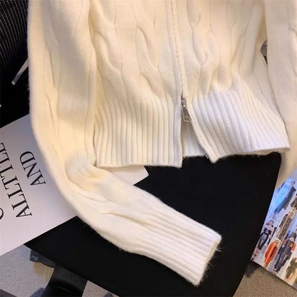 2025 New Fashion Autumn Winter Sweater Women Jacket Long Sleeves Loose Knitted Cardigan Coat Female Warm Outerwear Ladies Tops