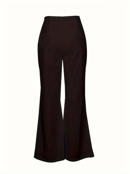2024 Spring/Summer New Women's Plus Size Flip Flops Flared Pants Waisted Slit Pants 80's Party Yoga Pants