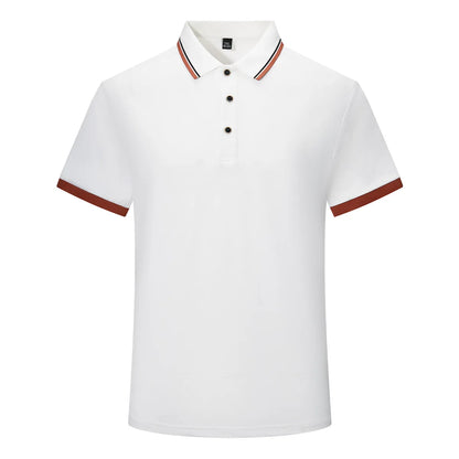 Men Training Polo New Cool Polo Shirt Luxury striped collar short sleeved T-shirt Fashionable patchwork sport casual tops summer