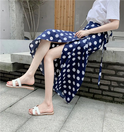 High Waist Long Skirt  Wrap Dress Asymmetrical Hem Chiffon Floral Print Belted Midi Skirt for Short Women Summer Dress