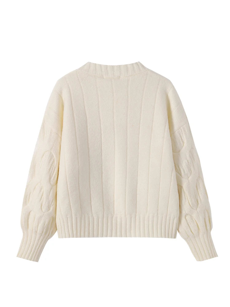 Women Christmas Pullover Knitted Sweater Y2k Fashion Harajuku Korean Vintage O-Neck Long Sleeves Red Sweaters 2000s Clothes 2024