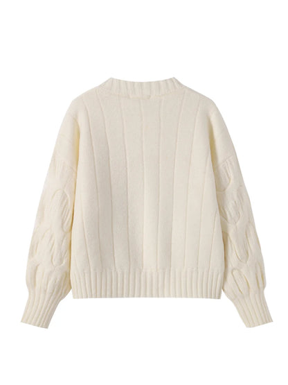 Women Christmas Pullover Knitted Sweater Y2k Fashion Harajuku Korean Vintage O-Neck Long Sleeves Red Sweaters 2000s Clothes 2024