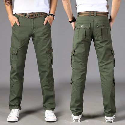 Four Seasons Male loose straight tube multi bag wear-resistant and durable auto repair express work pants, special soldier pants