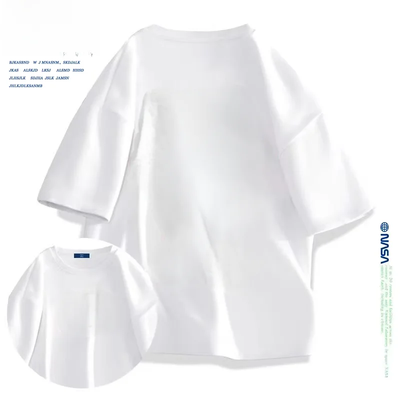 Men's Pure Cotton Short Sleeve T-Shirt round Neck Simple Sle Summer Breathable Casual Comfortable Printed Top