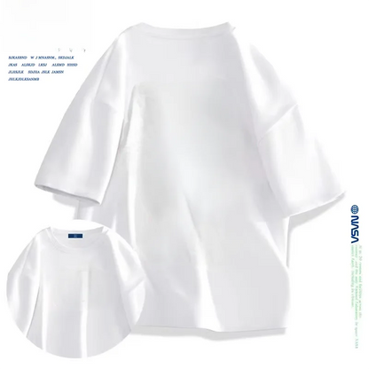 Men's Pure Cotton Short Sleeve T-Shirt round Neck Simple Sle Summer Breathable Casual Comfortable Printed Top