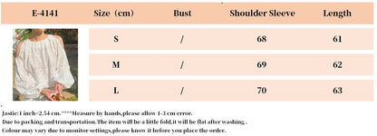 2025 Spring New Women's French White Shirt Splicing Lace Embroidery Design Ladies Shirt Long Sleeve Casual Holiday Beach Tops