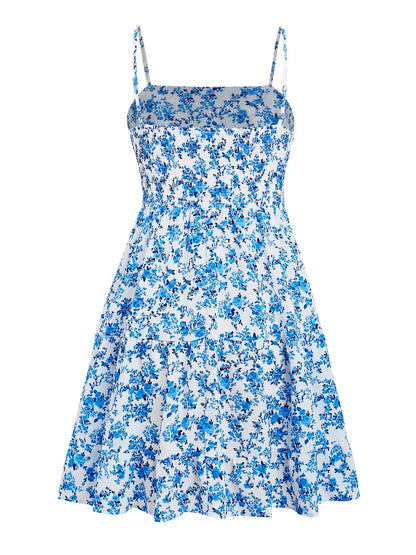 ZAFUL Women's Dresses Blue and white porcelain matching printed slip dress blossom floral dress on offer clearance free shipping