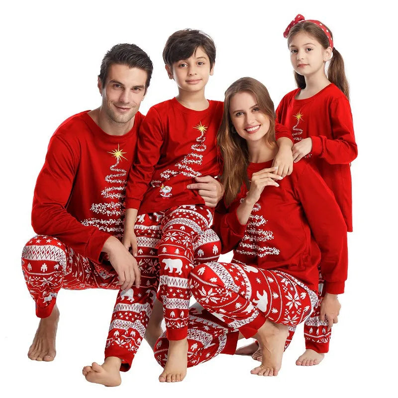 2025 New Family Christmas Outfits Mom Dad Kids Matching Pajamas Set Baby Dog Romper Soft Loose Clothing Sets Sleepwear Xmas Look