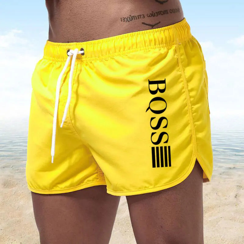 2025 Summer fast drying swim shorts Breathable net fast drying surf beach pants Men's fitness pants Elastic waist shorts S-4XL