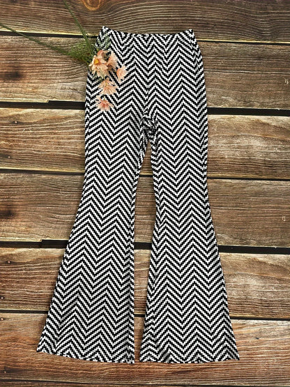 Women's High Waist Flared Yoga Pants Houndstooth Pattern Stretchy Wide Leg Palazzo Trousers Athletic Sportswear
