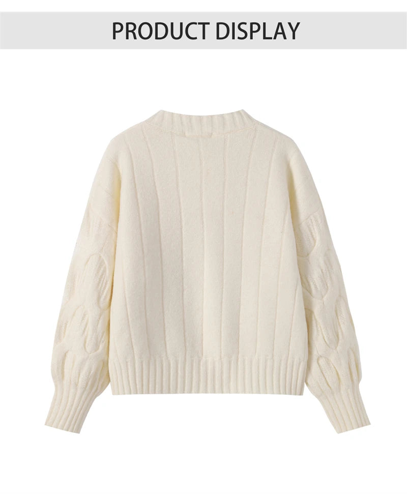 Women Christmas Pullover Knitted Sweater Y2k Fashion Harajuku Korean Vintage O-Neck Long Sleeves Red Sweaters 2000s Clothes 2024