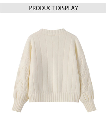 Women Christmas Pullover Knitted Sweater Y2k Fashion Harajuku Korean Vintage O-Neck Long Sleeves Red Sweaters 2000s Clothes 2024