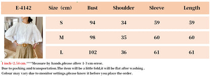 2025 Spring New Women's French White Shirt Splicing Lace Embroidery Design Ladies Shirt Long Sleeve Casual Holiday Beach Tops