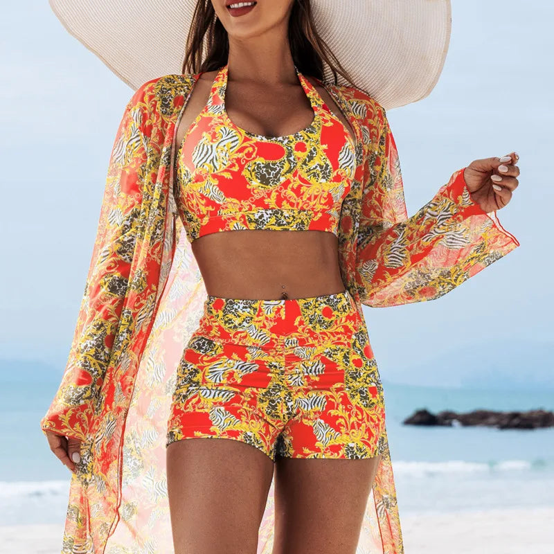 New 2025 Swimsuits Tankini Sets Female Swimwear Push Up For Beach Swim Wear Three-Piece Bathing Suits Pool Women's Swimming Suit