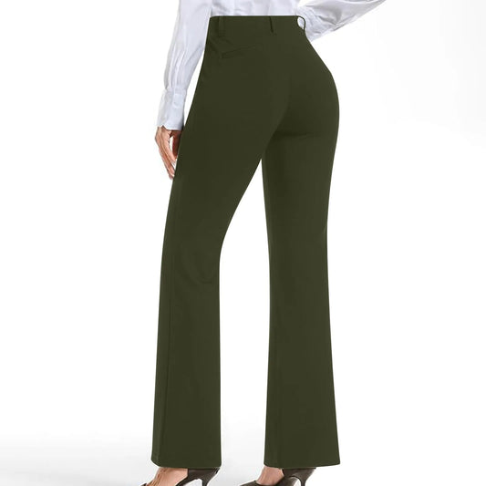 Women's Black Stretch Soft Cross Waist Flared Pants Yoga Casual Wide Leg Pants Sports Fitness Pants Women's Clothing