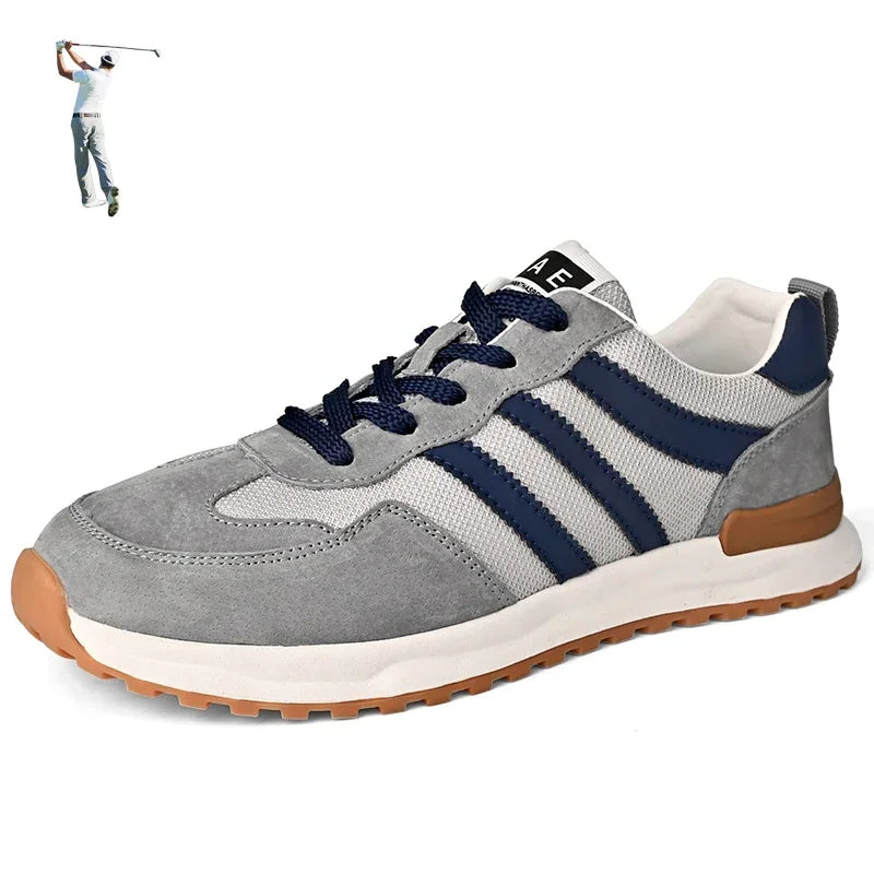 NEW Pigskin Leather Men Golf Sport Sneakers High Quality Male Golfer Athletic Training Shoes Spring Outdoor Walking Trainers