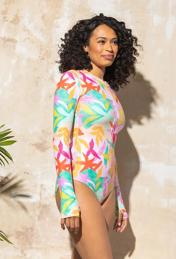 One-Piece Swimsuit Closed Long Sleeve Swimwear For Sports Surfing Bodysuit Women Swimming Bathing Suit Beachwear Pool Bather