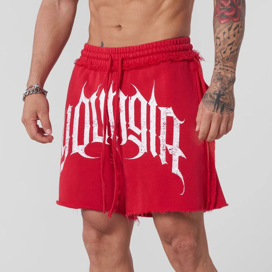 YOUNGLA new American gym training shorts, men's shorts Jogger sports fitness cotton fifth pants casual trend shorts