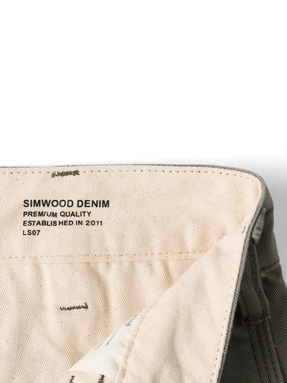 SIMWOOD 2025 Spring Summer New Loose Straight 320gsm 100% Cotton Fabric Chinos Pants Men Smart Casual Trousers