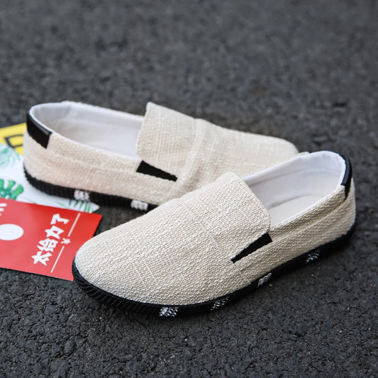 Men's Board Shoes Summer New Luxury Canvas Breathable Soft Sole Hiking Casual Fashion Trend Linen Lazy Fashion Brand Shoes