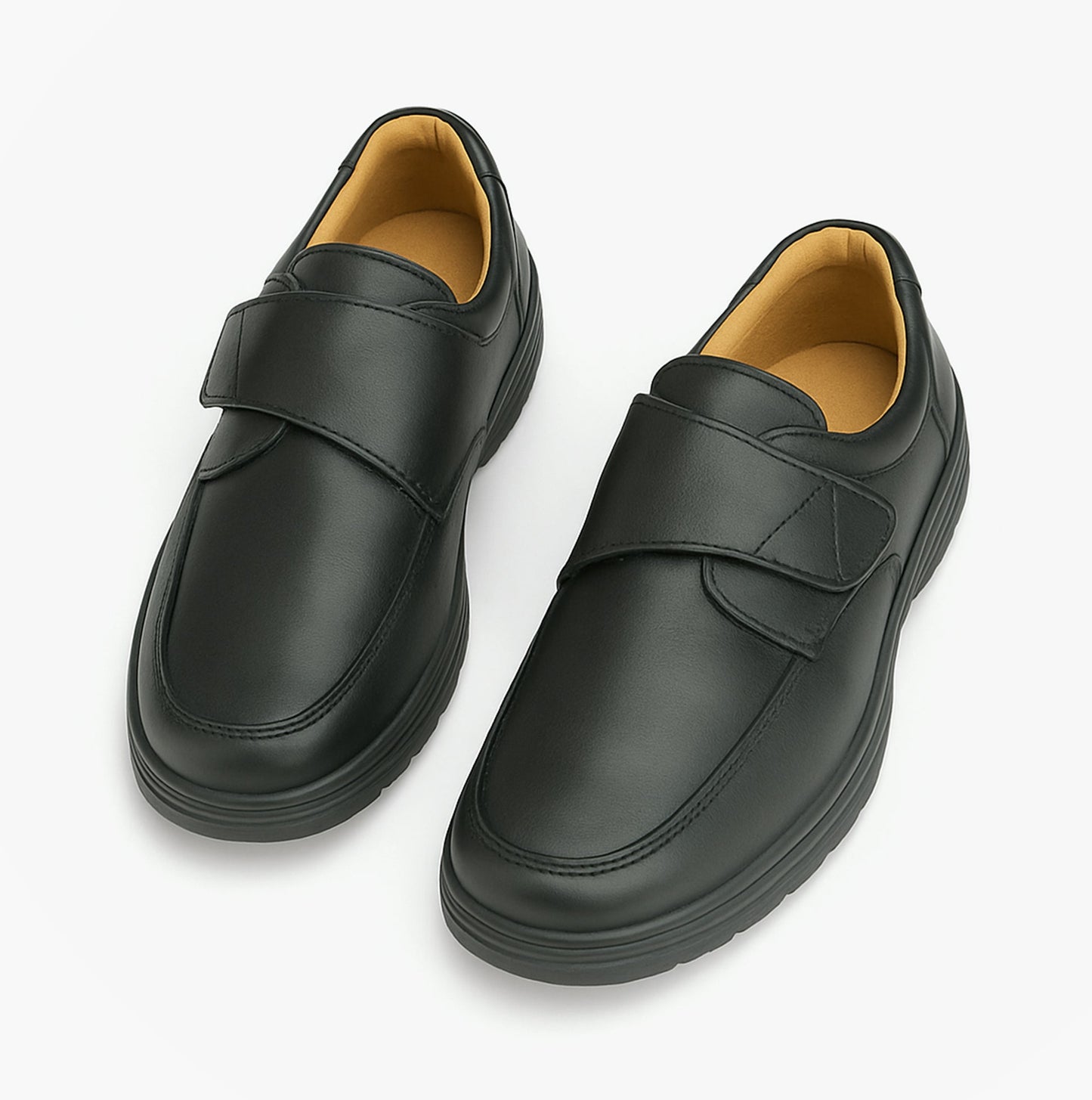 Scimitar BARNEY Mens Faux Leather Touch Fasten Shoes Black