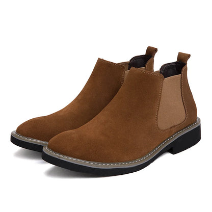 Ankel Boots Men Leather Outdoor Height Increase Insole 6cm Man Elevator Shoes Plus Size 36-48