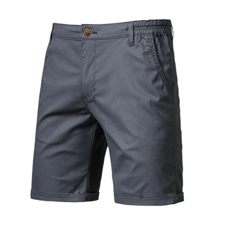 Men Summer Casual Business Shorts Soild Cotton Shorts For Man Elastic Waist Gym Running Shorts Sport Beach Shorts Male Clothes