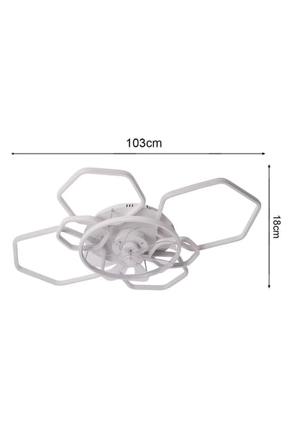 Geometrical Ceiling Fan Light with Remote Control 60W