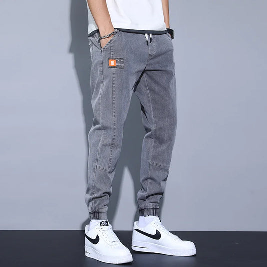 Men's Loose Harlan Strap Denim Pants Casual Versatile Fashion Baggy Jeans For Men Streetwear