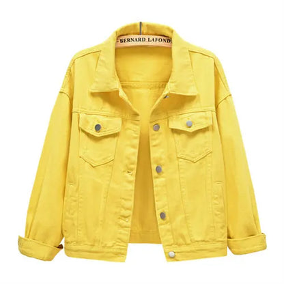 Women's Denim Jacket Single-breasted Lapel Coat Fashion Casual Tops