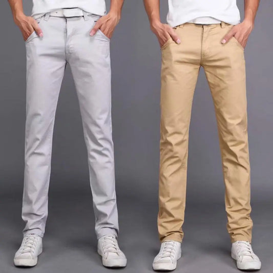 New Men Stretch Skinny Jeans Fashion Casual Slim Fit Denim Trousers Pants Male Brand Clothes Business jeans for men Chinos