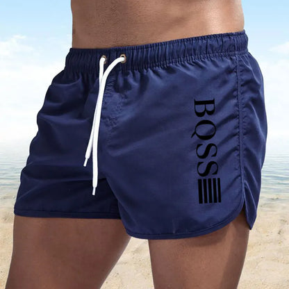 2025 Summer fast drying swim shorts Breathable net fast drying surf beach pants Men's fitness pants Elastic waist shorts S-4XL