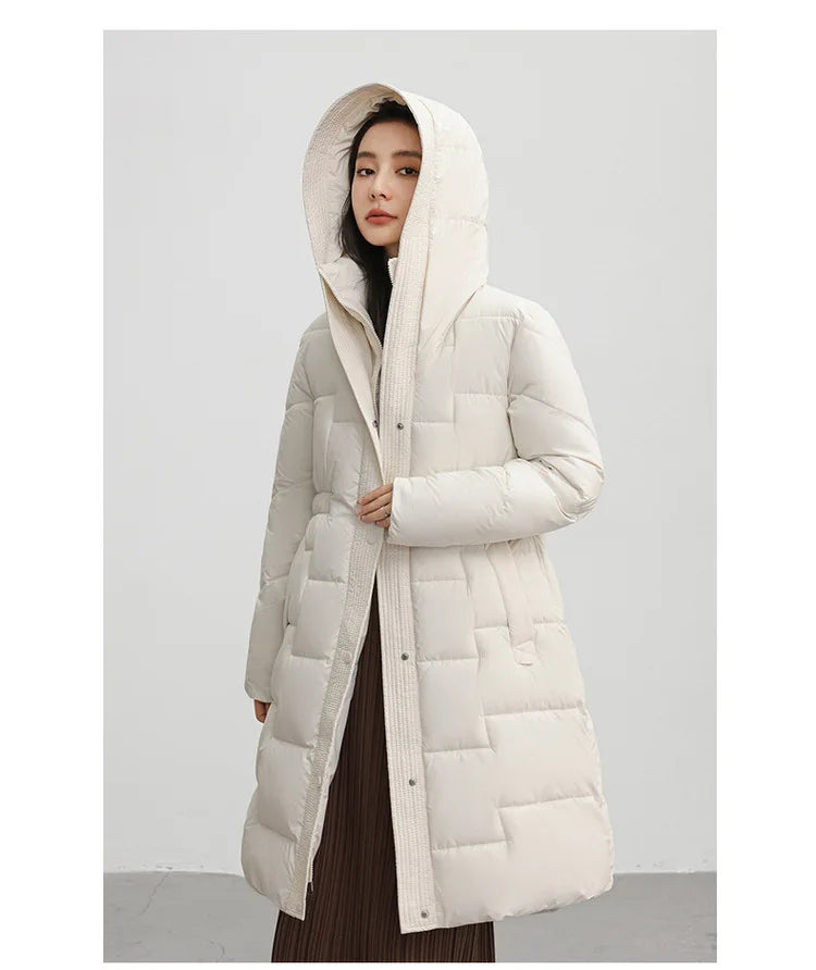 New Winter Parkas Thick Down Cotton Jacket Women Hooded Mid-Length Puffer padded coat