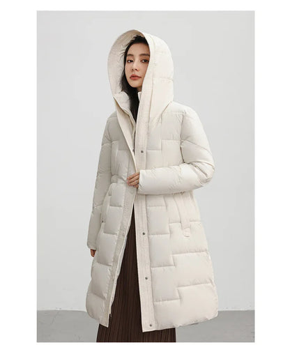 New Winter Parkas Thick Down Cotton Jacket Women Hooded Mid-Length Puffer padded coat