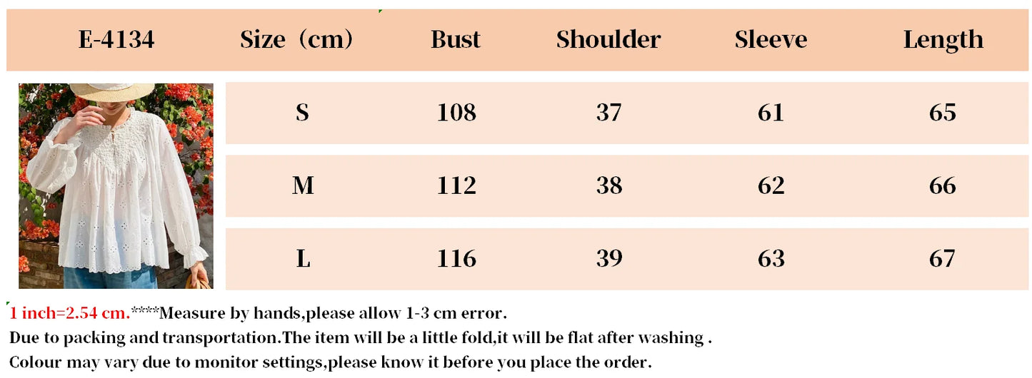 2025 Spring New Women's French White Shirt Splicing Lace Embroidery Design Ladies Shirt Long Sleeve Casual Holiday Beach Tops