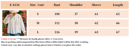 2025 Spring New Women's French White Shirt Splicing Lace Embroidery Design Ladies Shirt Long Sleeve Casual Holiday Beach Tops
