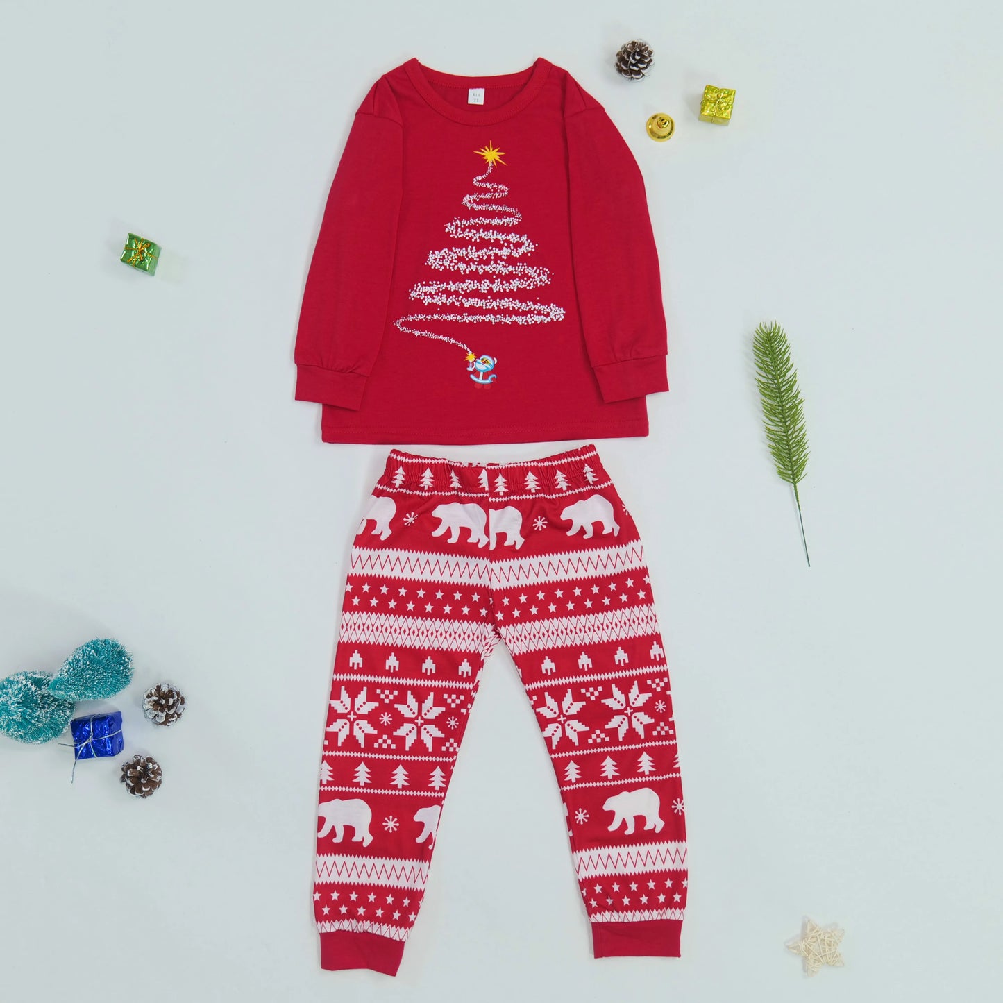 2025 New Family Christmas Outfits Mom Dad Kids Matching Pajamas Set Baby Dog Romper Soft Loose Clothing Sets Sleepwear Xmas Look