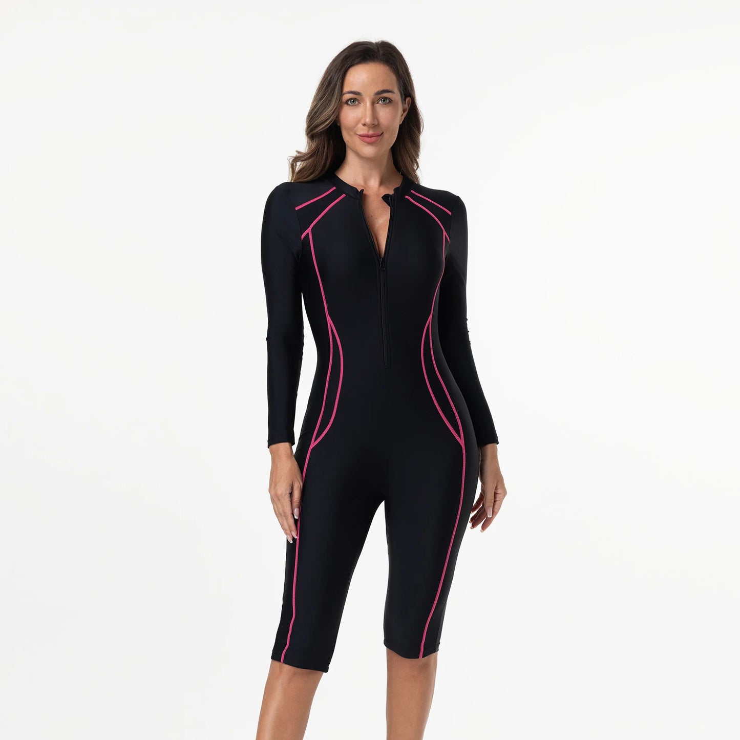 Women's Swimsuit With Sleeve One Piece Bathing Suit Female Beachwear Sport Style Swimming Costume Woman Swimwear Surfing Suit