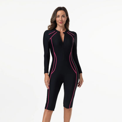 Women's Swimsuit With Sleeve One Piece Bathing Suit Female Beachwear Sport Style Swimming Costume Woman Swimwear Surfing Suit