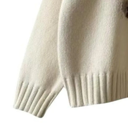 Christmas Sweet Style Knitting Long Sleeve Casual Pullovers 2025 Winter Women Lovely Jumpers Bow Round Neck Ladies Red Sweater