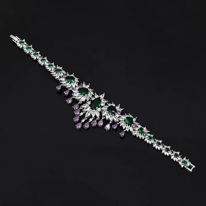 4 pieces of ultra luxury cubic zirconia bridal party costumes jewelry set